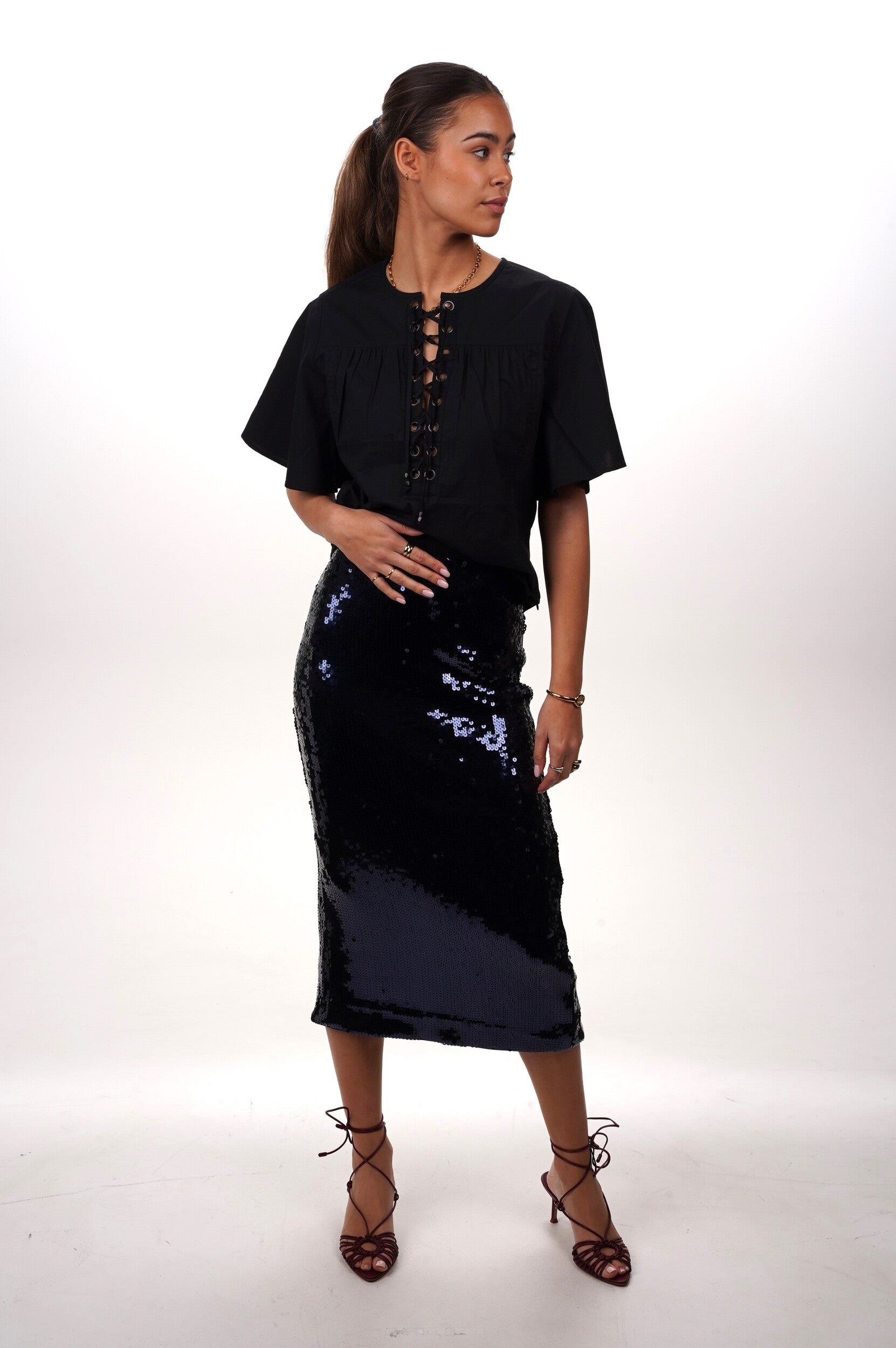 ROTATE Skirt Tasha Sequins pencil