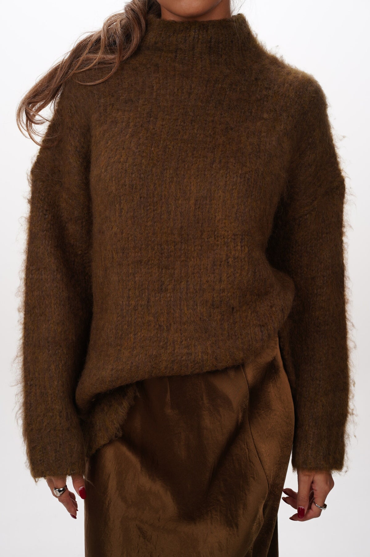 VINCE Pull OVERSIZED BRUSHED MOCK NK