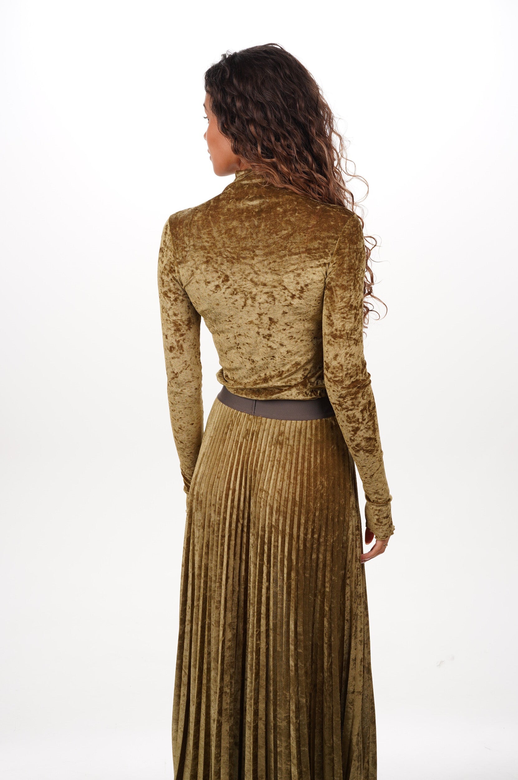 FORTE FORTE Top Flocked stretch tulle turtleneck
