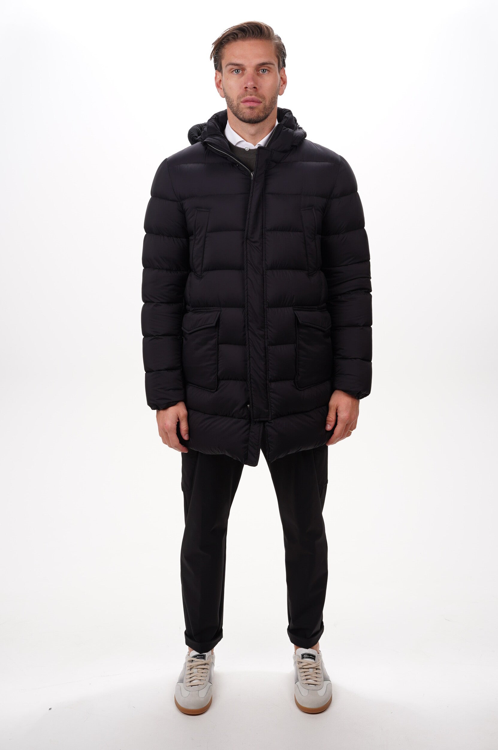 HERNO Coat Mens woven half coat