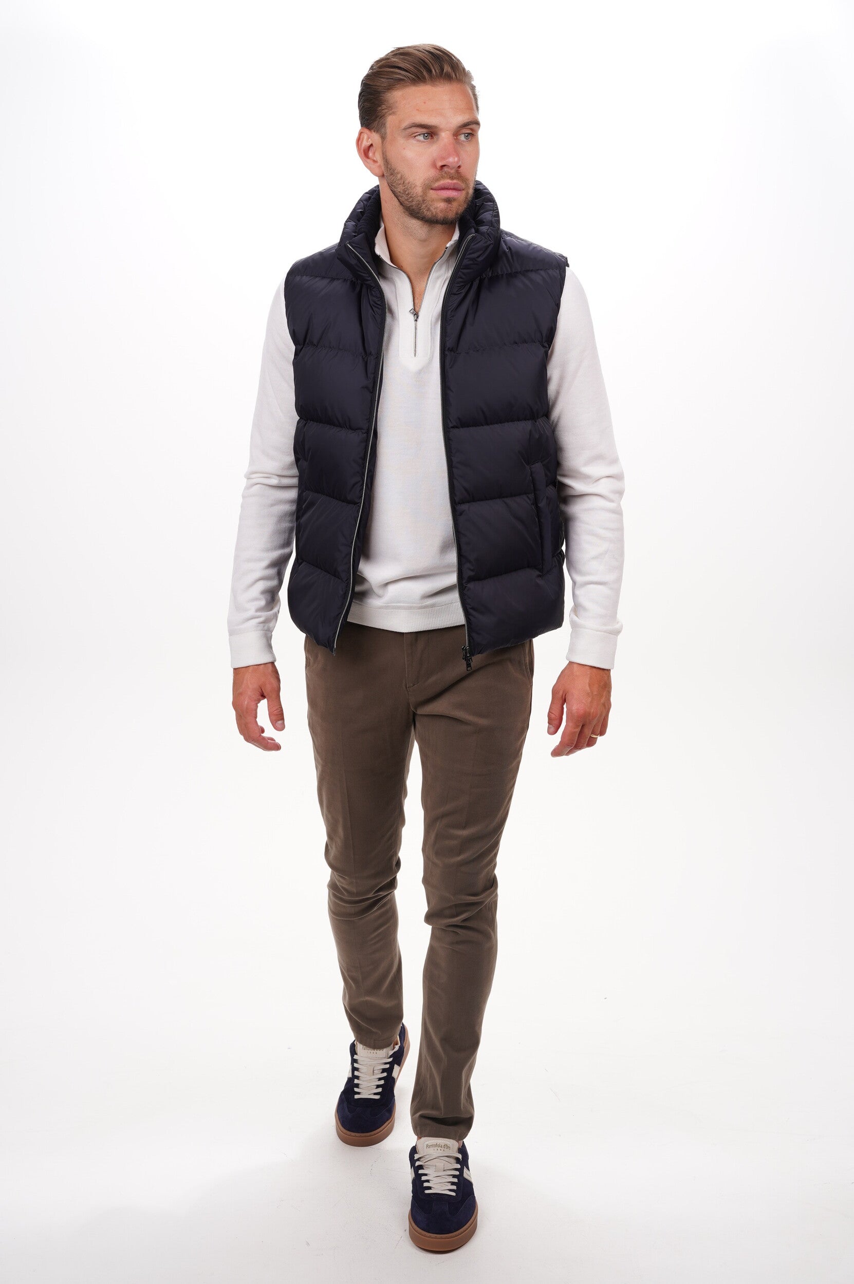 HERNO Gilet Men's Woven Vest Blue