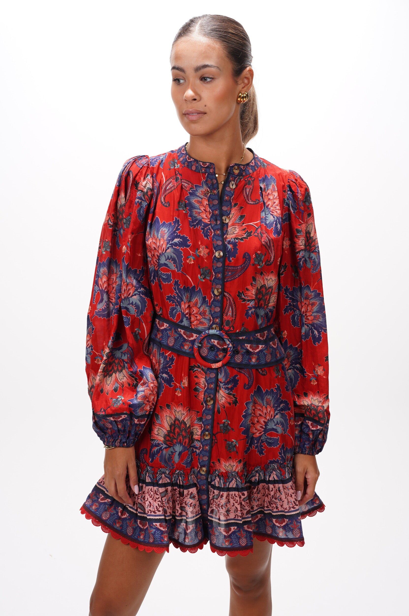 FARM RIO Dress Luang red mini