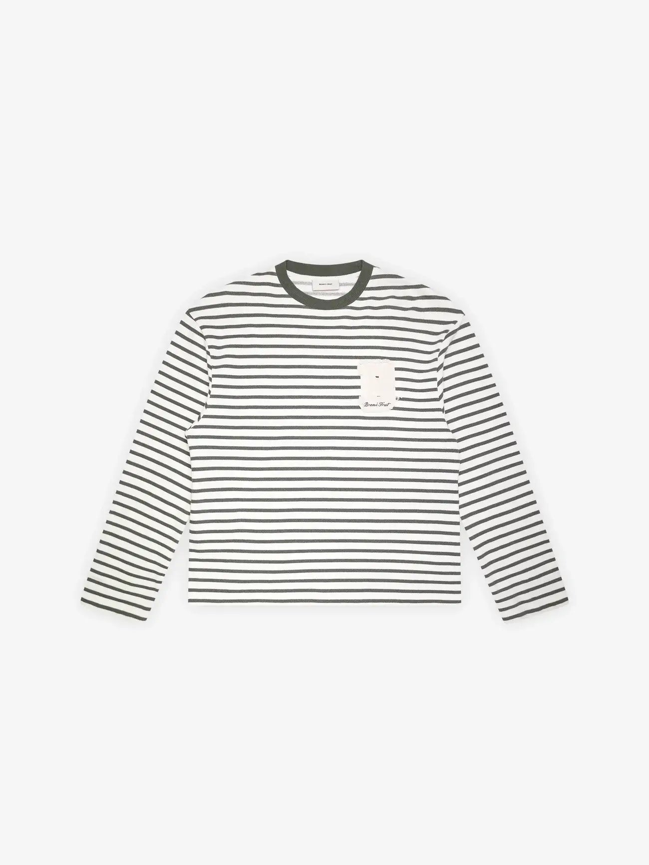 BRAMS FRUIT T Shirt Varsity Striped Longsleeve - Olive Green
