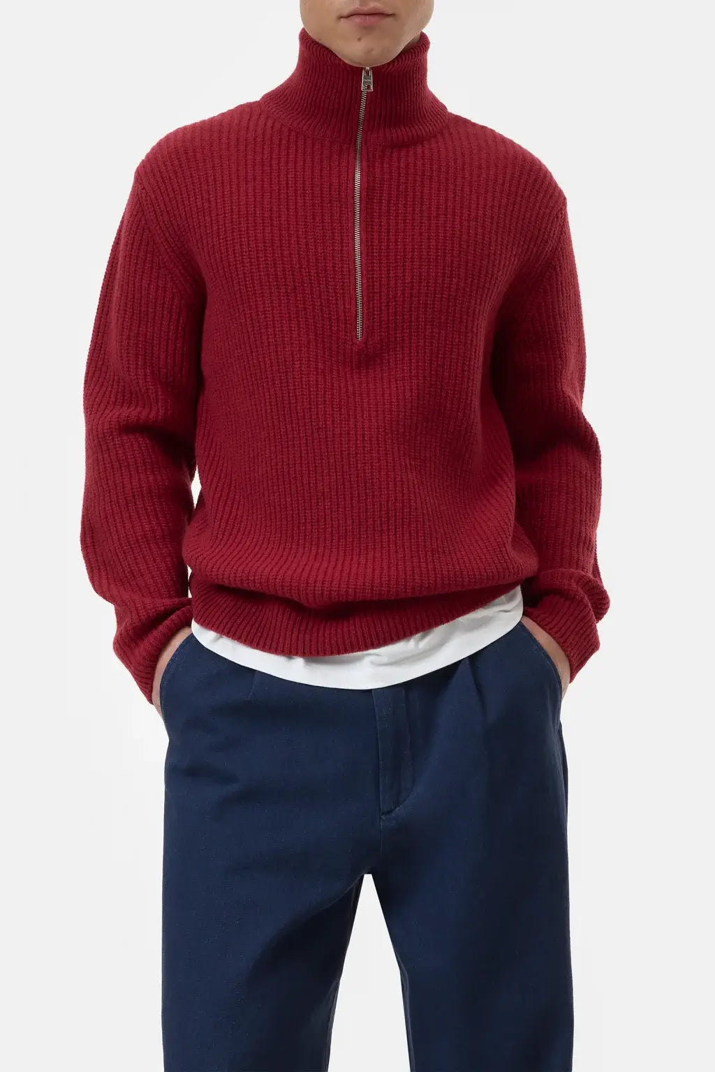 CLOSED Pull Zipped jumper Crimson Red  