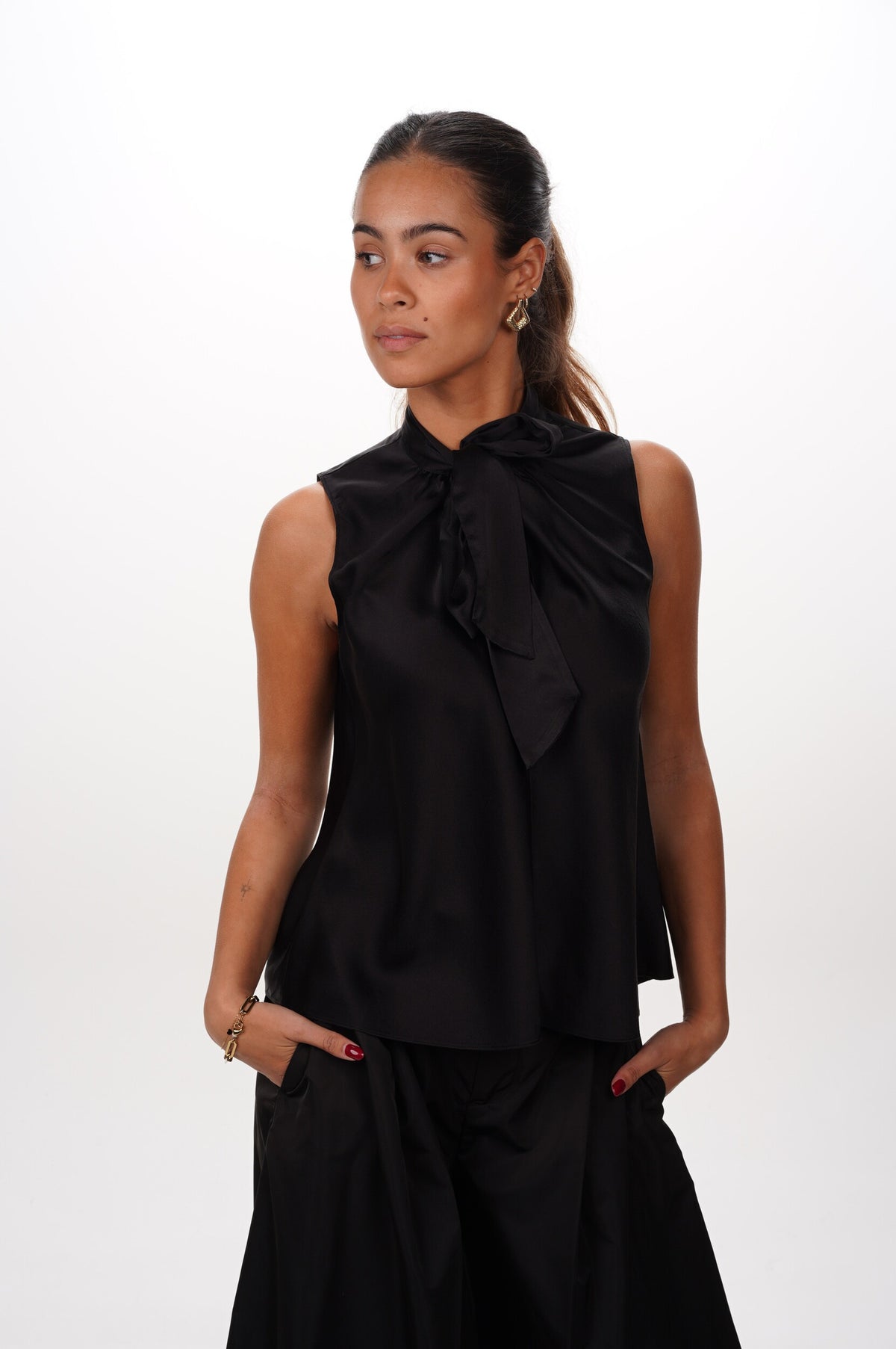 FORTE FORTE Top Silk satin lavallisre 