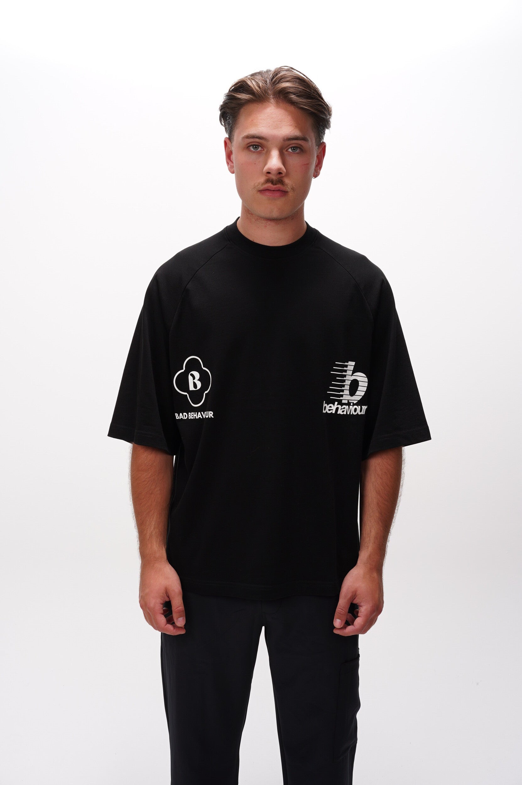 BAD BEHAVIOUR T Shirt Phantom Elbow Sleeve Black
