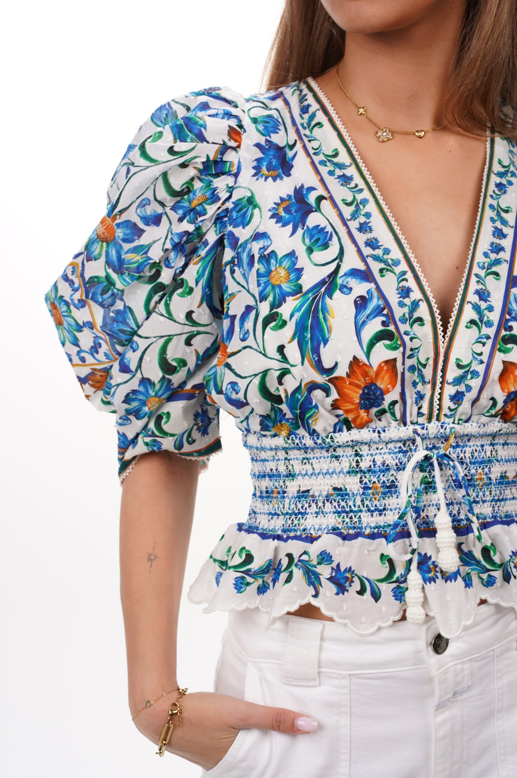 FARM RIO Top Flora tile off-white